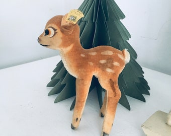 Deer Steiff Bambi 50-60s Made in Germany Vintage Memorabilia Plush Toy Collectible Brocante Fawn Decoration