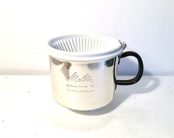 Melitta Schnellfilter weiß 103  3-Loch weiße Schrift Kaffee Kaffeekanne 50er Jahre Mid Century Kaffeebereiter Keramik Filterkaffee Vintage