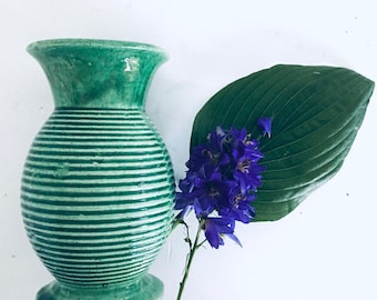 Vase Vintage grün 50-60er Jahre  Mid Century Retro Rockabilly Blumenvase gemarkt