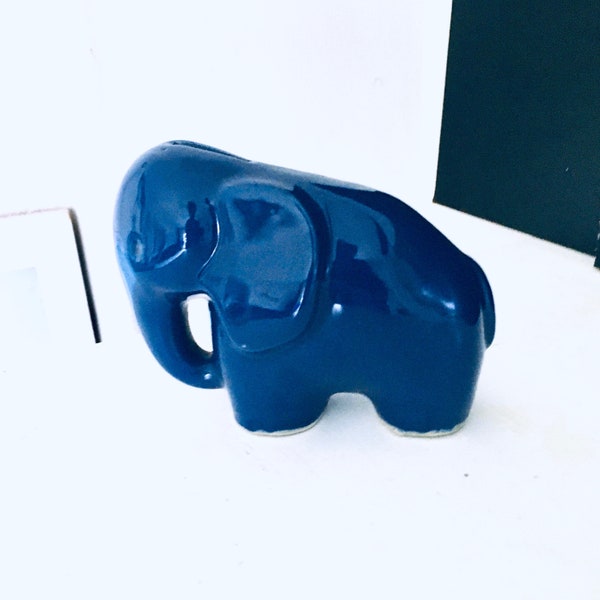 Spardose Elefant  70er Jahre Keramik blau Geld Memphis Pop Art Space Age