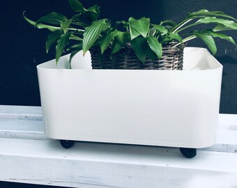 Space Age Container Cart Kartell 60-70s Anna Castelli White Flower Container Roll Container