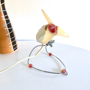 Siemens Vintage 50s Red Beige Retro Mid Century Rockabilly Wind Table Fan