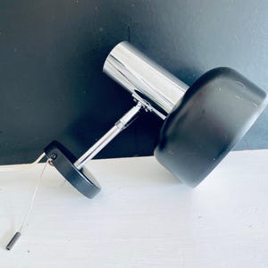Mid Century OMI wall lamp 60-70s Made in Germany Rockabilly Sixties Modernist black chrome