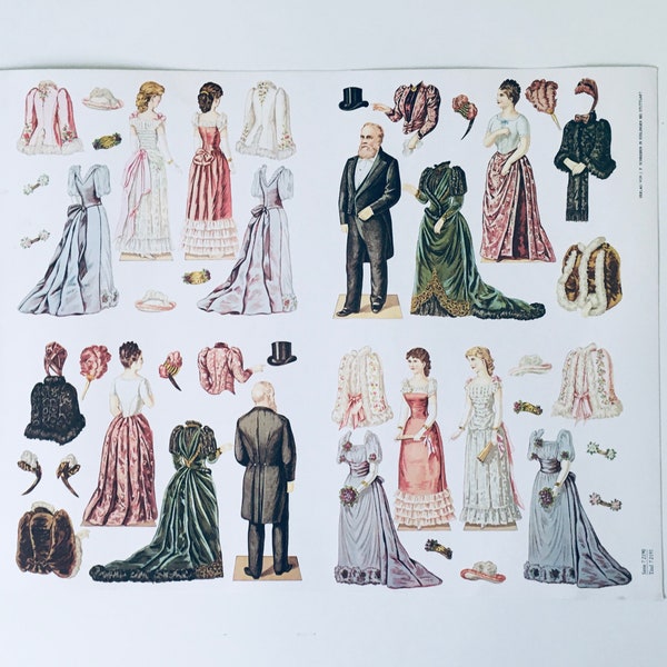 Anziehpuppe Paperdoll Papierbogen Puppe Dressable dolls Poupees a habiller  Ankleide-Puppen Bastelbogen Printed in Germany J.F.Schreiber