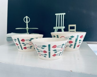 Mid century bowl bowl set 50s - 60s mid century bowl vintage rockabilly kitchen light blue pink light green