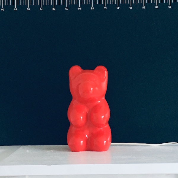 Lumibär  Heico  Postmoderne Bärenlampe rot 90er Jahre Teddy Bär Lampe Design 30 cm Lumibear Elmar Pop Art Memphis