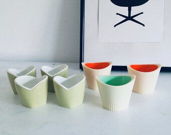 Egg cup bundle 60s retro GDR colorful 7 pieces Mid Century Rockabilly