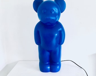 Lumibär  Flötotto   Bärenlampe blau 90er Jahre Teddy Bär Lampe Design 58 cm Lumibear Elmar Pop Art Memphis