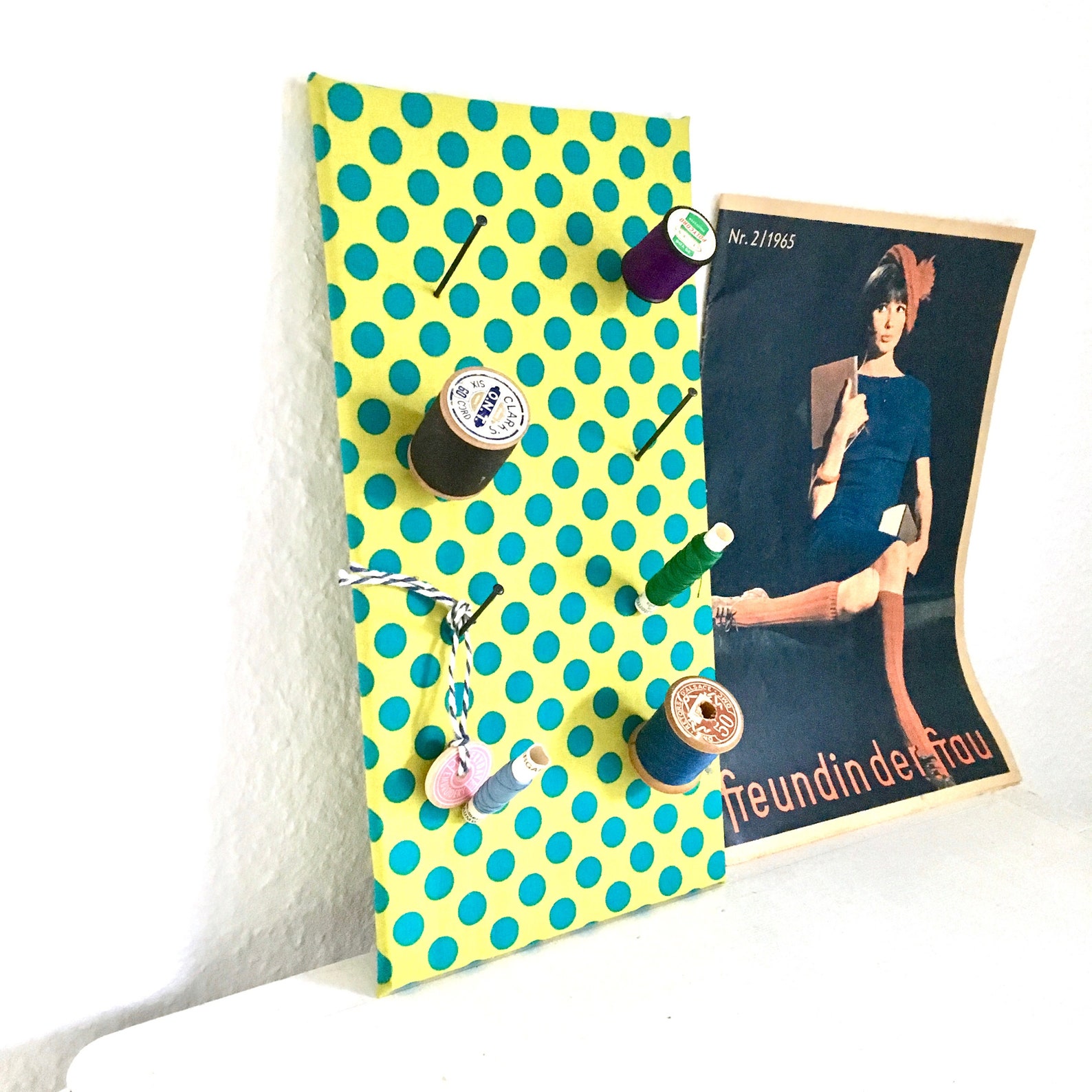 Yarn Roller Holder & Yarn Rolls Dots Handmade Green Etsy