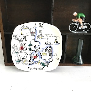 Teller Inger Waage Designerteller hangemalt Sammlerstück Dänmark Städteteller top 60er Jahre Mid Century