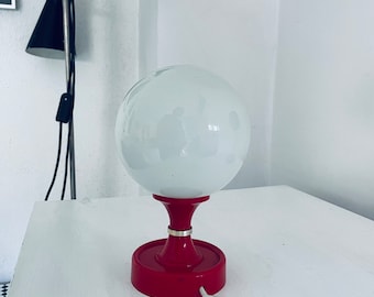 Space Age table lamp Graewe 60s red white ball lamp minimalist desk lamp bedside lamp