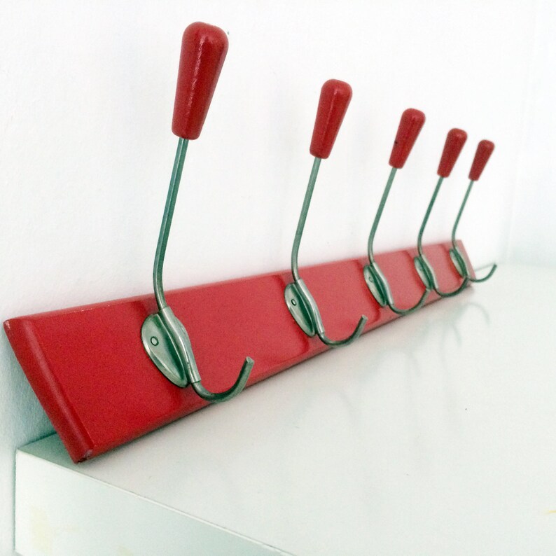 Vintage Wardrobe Red 50s Hook Bar Midcentury Rockabilly Etsy
