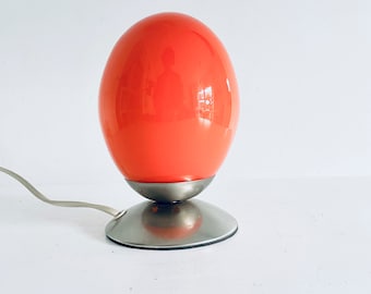 Space Age Tischlampe  70er Jahre orange Eiform  Minimalist Schreibtischlampe  Nachttischlampe Ei