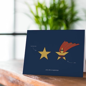 Superstar | Birthday Card | Funny Card | Nerd | Geek | Well Done | Thank You