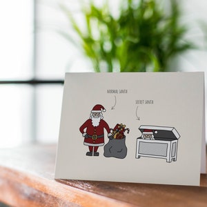 Papai Noel Secreto | cartão comemorativo | Cartão de Natal | Cartão engraçado