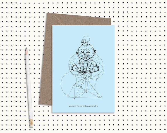 Complex Geometry Baby Card Funny Nerd - Nerdy Baby Shower Cards Complex Geometry Baby Card Funny Nerd - Nerdy Baby Shower Cards