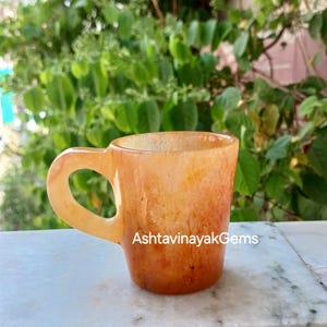 Yellow Aventurine Mug, Gemstone Mug, Quartz Mug, Quartz Crystal coffee Cup, Spiritual Gift, Hand Carved Quartz Cup, Home Decor, Gift item