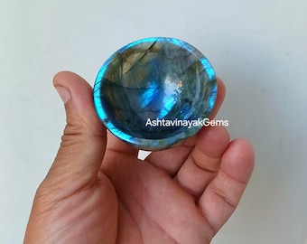 Ciotola di cristallo di labradorite: piatto d'altare spirituale intagliato a mano