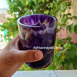 Amethyst glass, Gemstone Glass, Amethyst Tumbler glass, Barware Glass, Shot Glass, Vodka Glass, Home Decor, Gift For Him, Valentine Day Gift