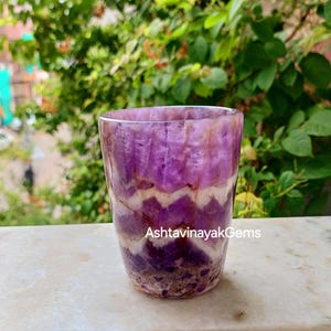 Natural Dream Amethyst glass, Gemstone Glass, Amethyst Tumbler glass, Barware Glass, Shot Glass, Vodka Glass, Home Decor, Gift For Him