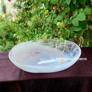 Cuenco de cristal de cuarzo: pieza central de piedra preciosa de 18 cm