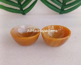 Hand Carved Agate Bowl: Chakra Healing, Home Decor (2 inch)