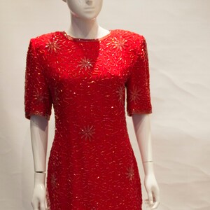 Vintage 1980s Silk Beaded Dress