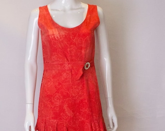 Vintage 1920s Silk flapper Dress with Decorative Belt