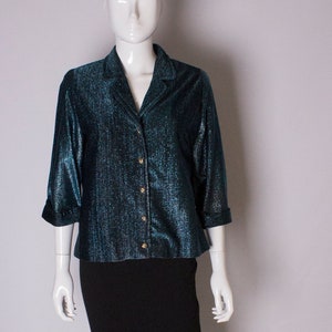 Una chaqueta vintage 1960s azul lurex Sparkle Chaqueta