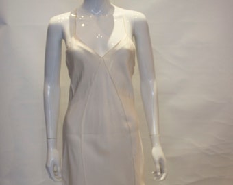 A vintage 1980s Ivory long Silk Slip night dress