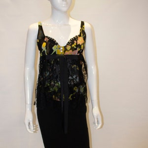 A Vintage Valentino floral and lace Silk Cami evening Top