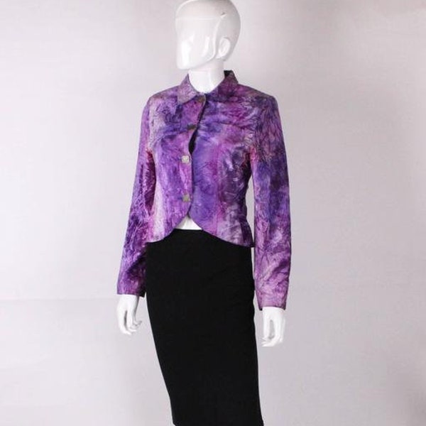 A vintage Biba Purple Crushed Velvet Jacket