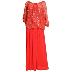 A vintage 1980s Christian Dior Boutique Paris Dress and Evening Top