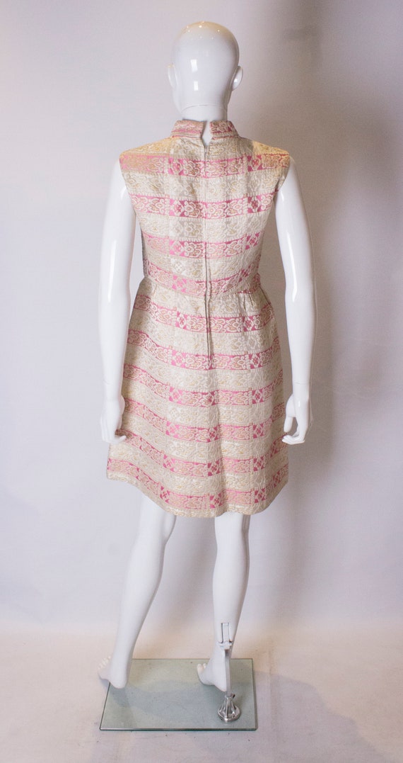 A Vintage 1960s Pink and Gold Brocade party Dress - image 6