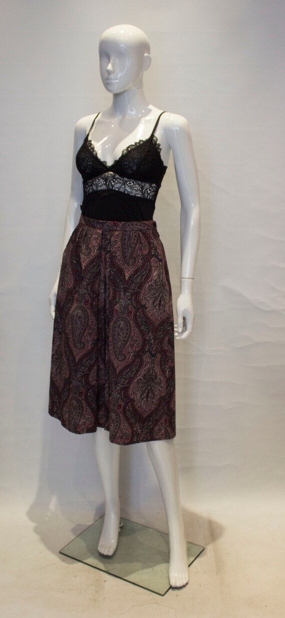 A Vintage 1970s  Liberty print paisley Wool Skirt - image 3
