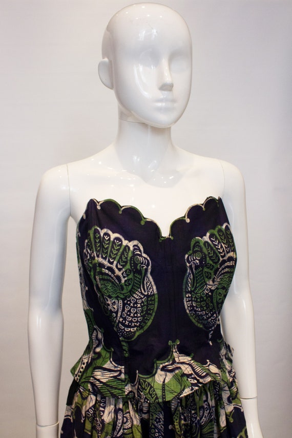 Vintage Batik Print Skirt and Top - image 2