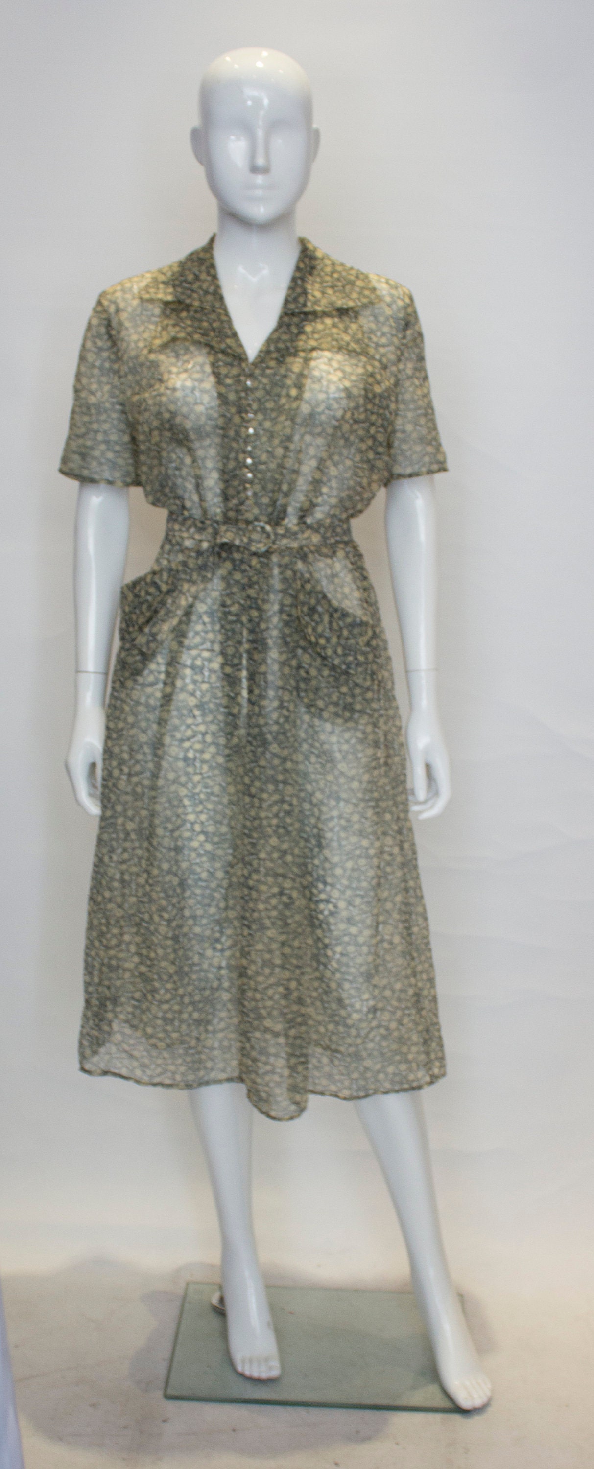 Image of A Vintage S Apple Print Day Dress