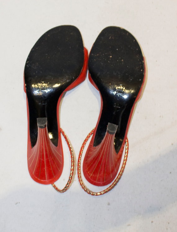 A Vintage 1970s red Rust and Gold Kurt Geiger San… - image 5