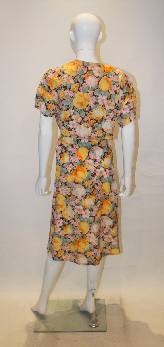 A Vintage 1940s floral printed summer Dress and B… - image 6