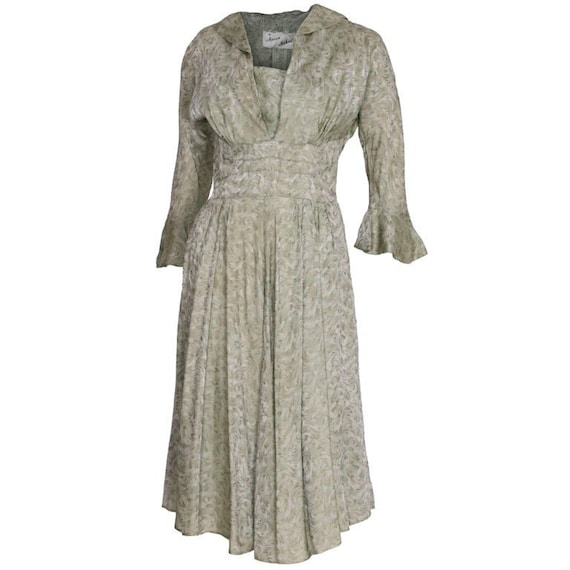 A vintage Marion Michael 1940s Sage Green Tea Dres