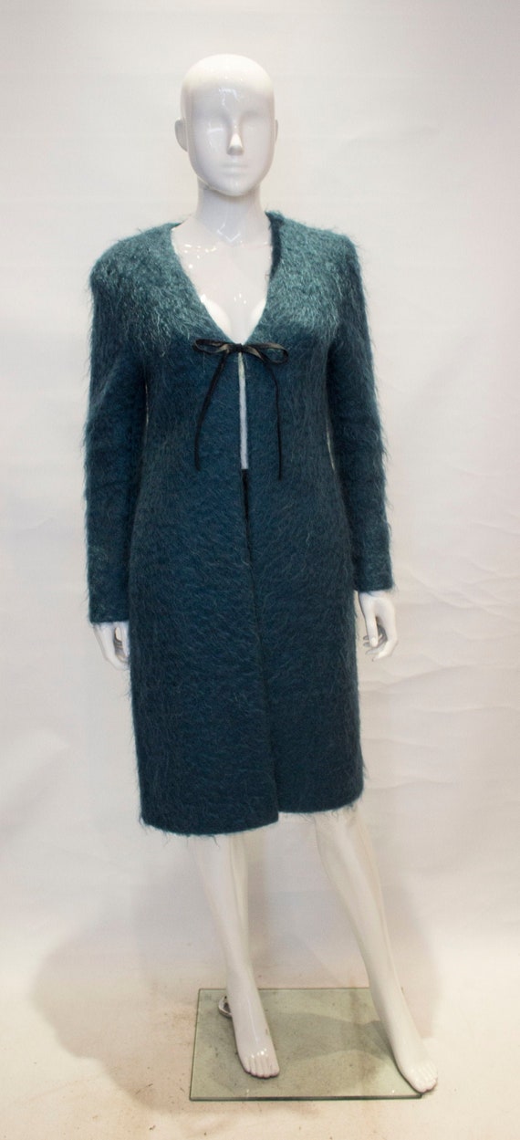 A Vintage 1980s turquoise Valentino Mohair Coat