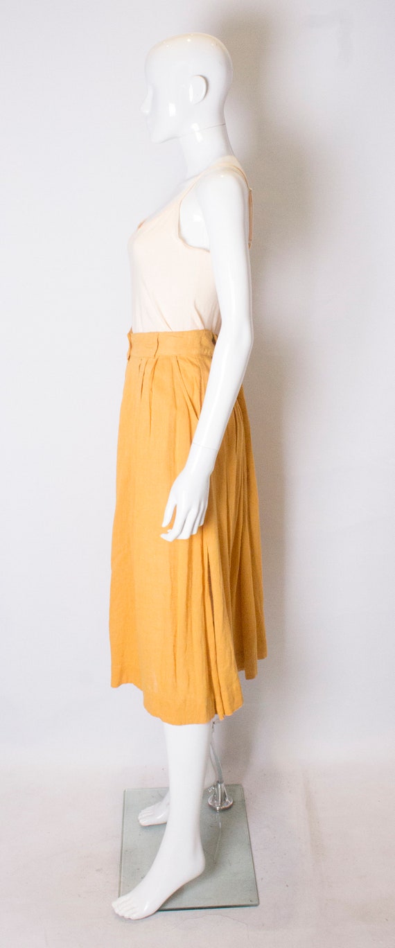 A Vintage 1970s yellow Button up high waisted Sum… - image 5