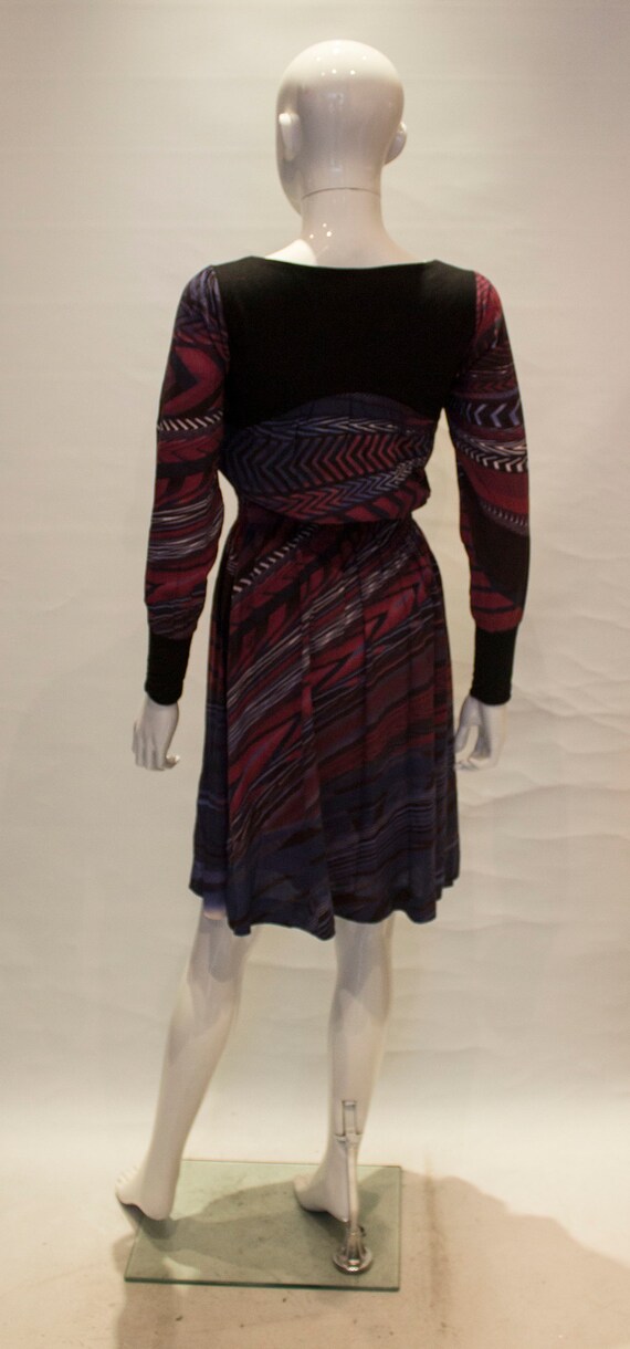 A vintage 1990s Byblos Silk printed Dress - image 8