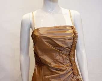 Max Mara Gold Silk Party Dress - Etsy