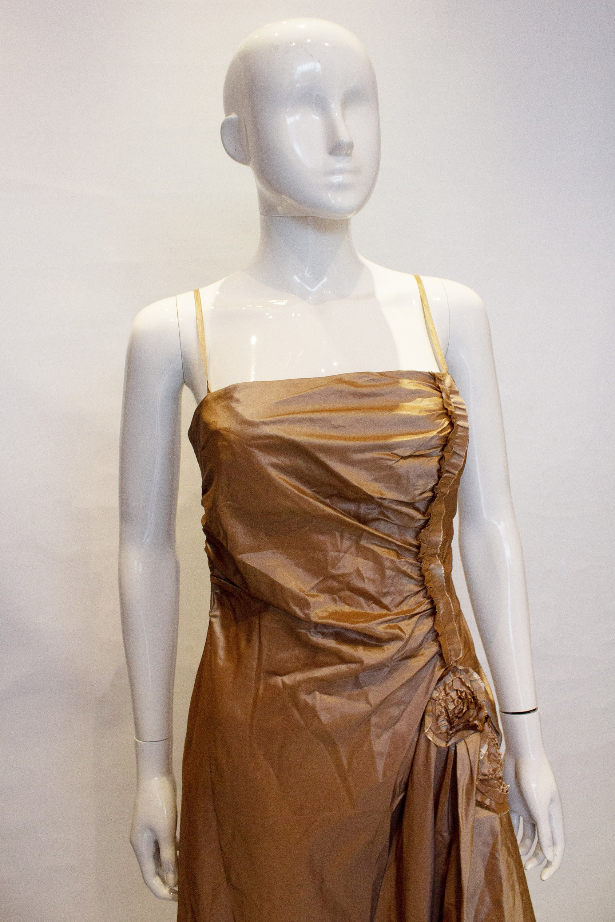 Max Mara Gold Silk Party Dress - Etsy