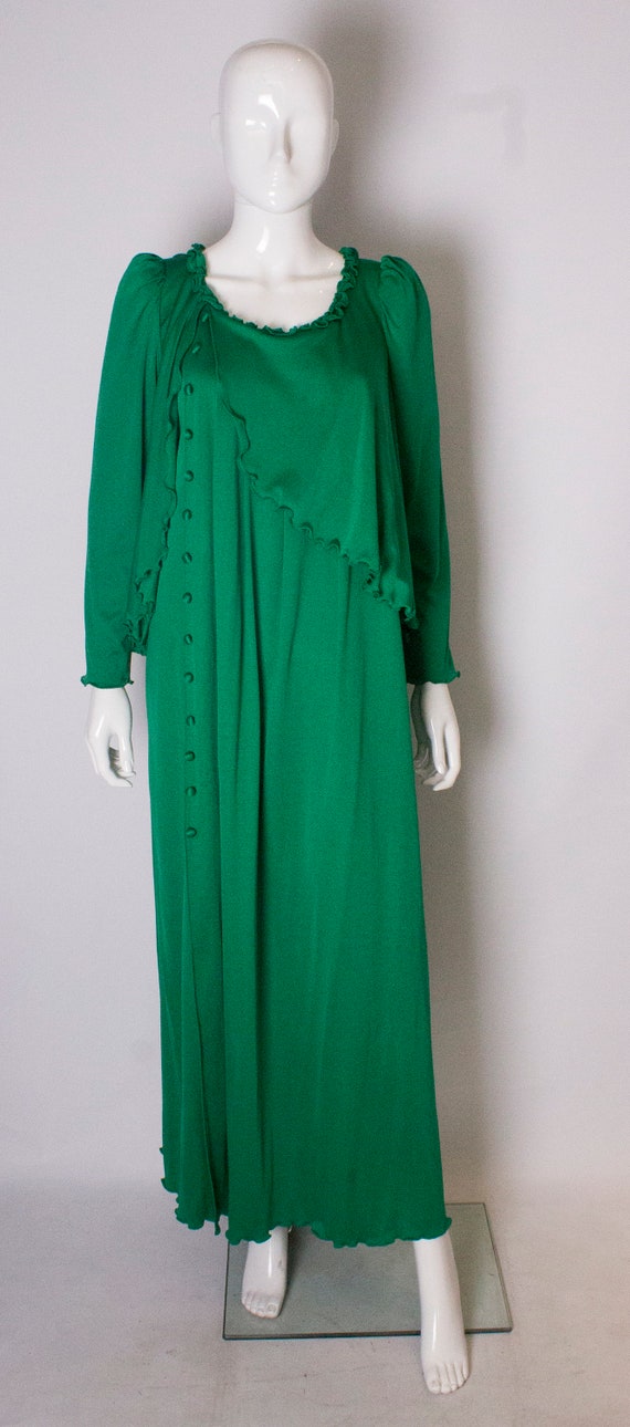 A vintage 1970s Green Gown by Jean Varon