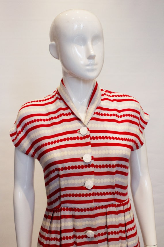Vintage 1940s Stripe Day Dress - image 4