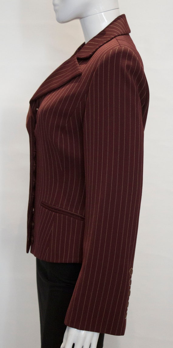 A Vintage 1980s Sophie Sitbon Paris Pinstripe Jac… - image 6