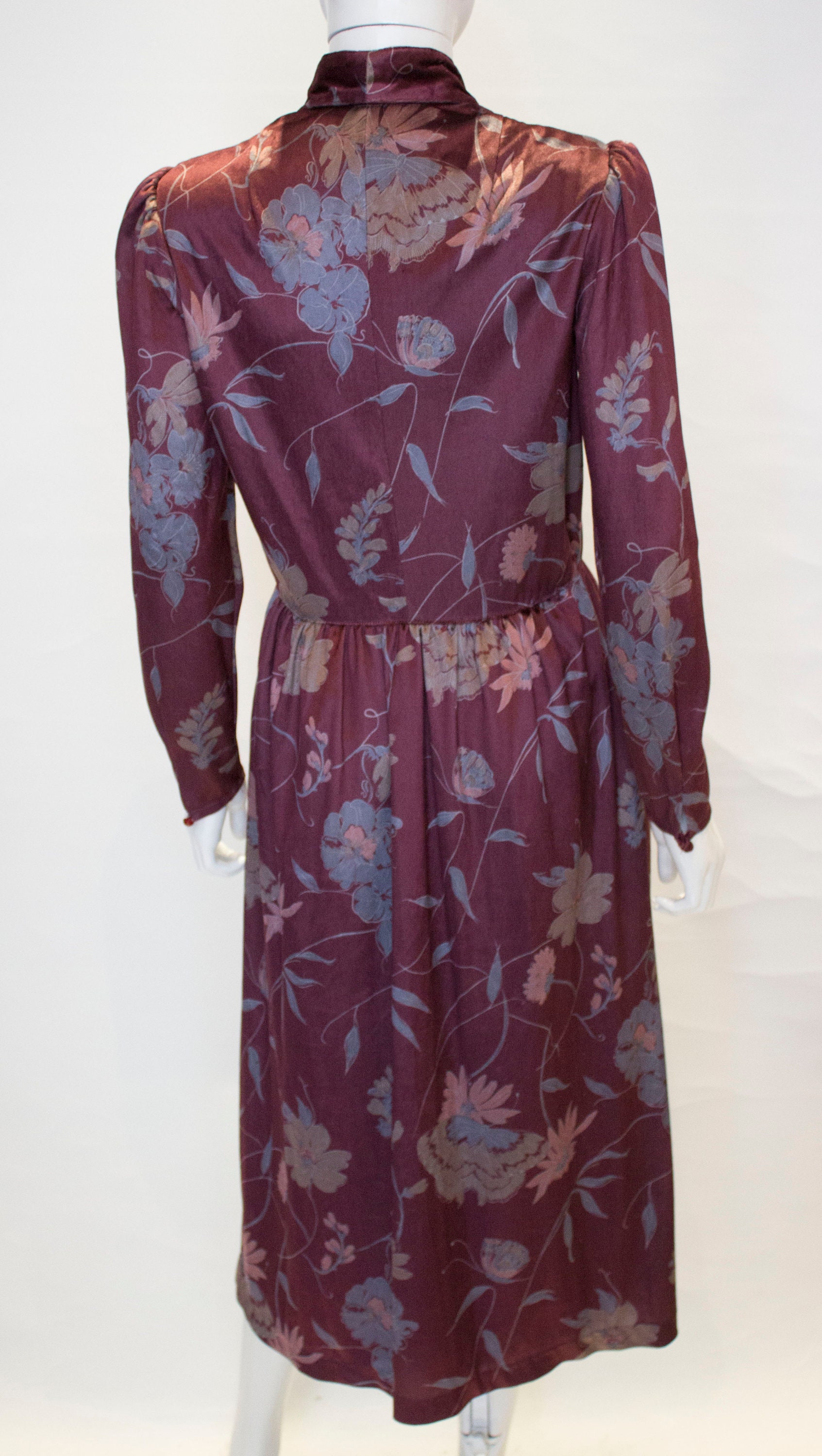 A Vintage 1970s Susan Small Velvet Floral Day Dress - Etsy