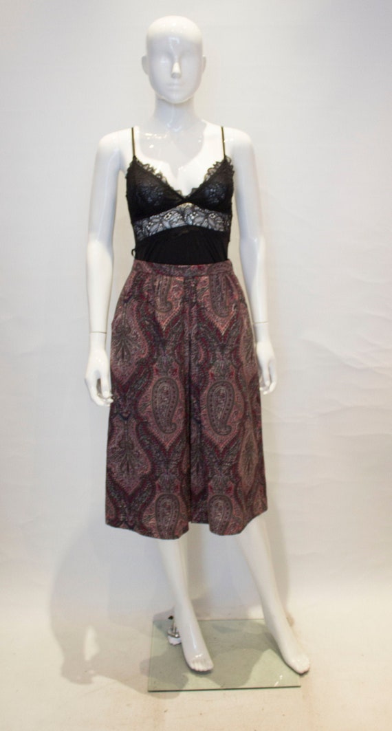 A Vintage 1970s  Liberty print paisley Wool Skirt - image 1
